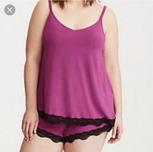 TORRID lace trim sleep short, size 0